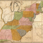 1804 Map Of The United States By Abraham Bradley It Shows the Post