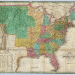 1830 Finley Map Of The United States United States Map Vintage Wall