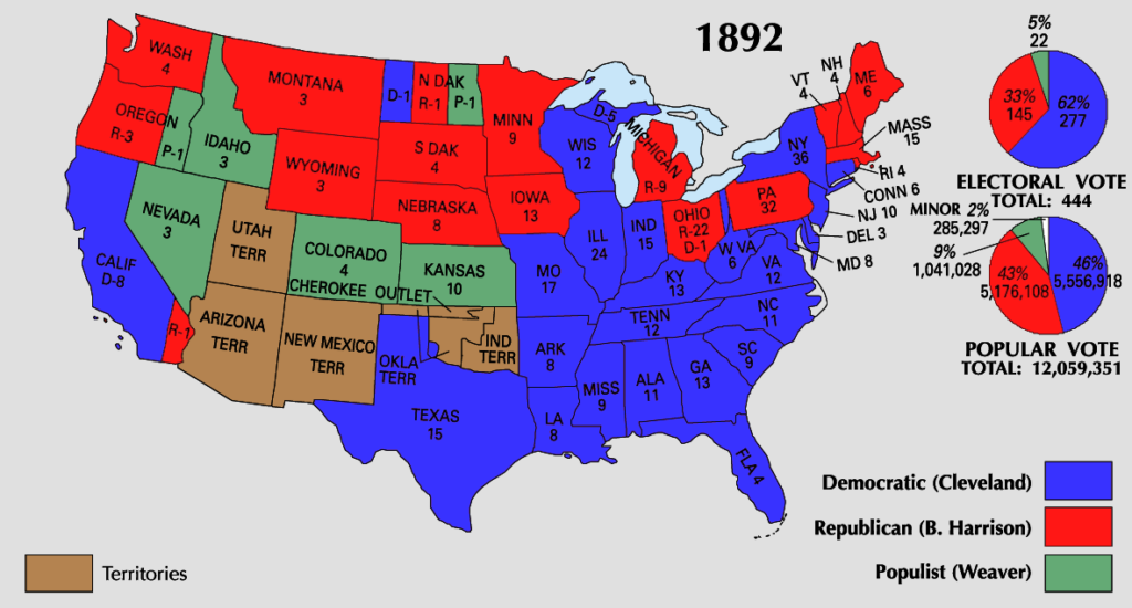 1892 Electoral Map The History Junkie