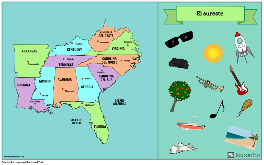 Actividad De Mapas Geogr ficos De La Regi n Sureste