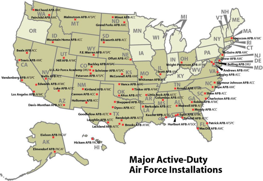 Afb Map Us Air Force Bases Air Force Mom United States Air Force