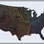 Amazon US Hydrological Map Map Of United States Rivers Basins