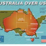 Australia Over USA Map With Flags 11 X 17cm Sam P Flickr