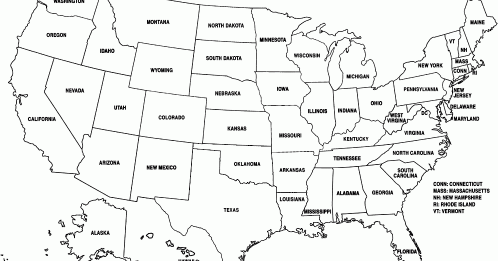 Blank United States Map To Fill In White Gold