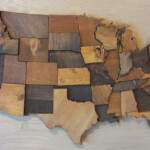 Contiguous USA Map Wall Art Wooden State Art United States Map