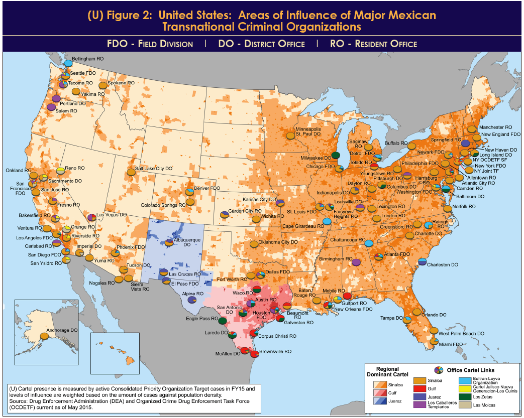 DEA Assessment Of U S Areas Of Influence Of Major Mexican