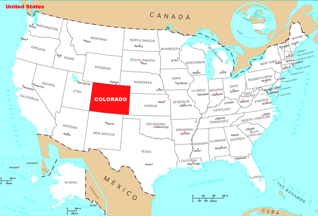 Detailed Location Map Of Colorado State Colorado State USA Maps 