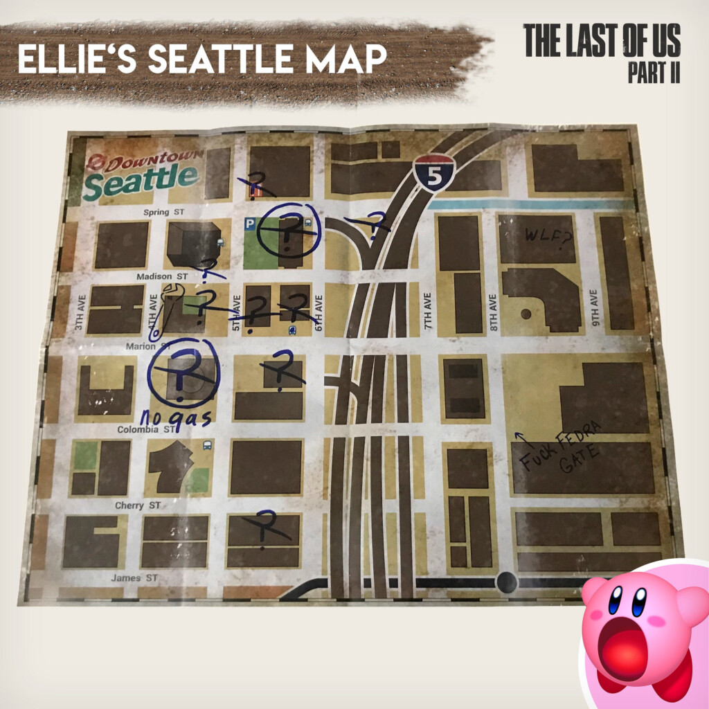 Ellie s SEATTLE MAP The Last Of Us Part II High Quality 