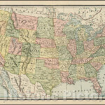 Historic Map Map Of The United States 1892 George F Cram Vintage Wall Art Vintage Usa