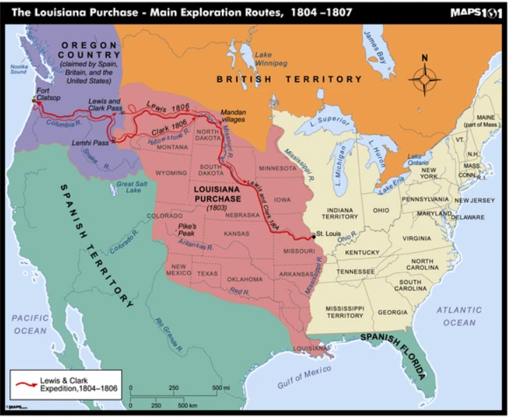 Historical 1804 US Map Louisiana Purchase Louisiana History 