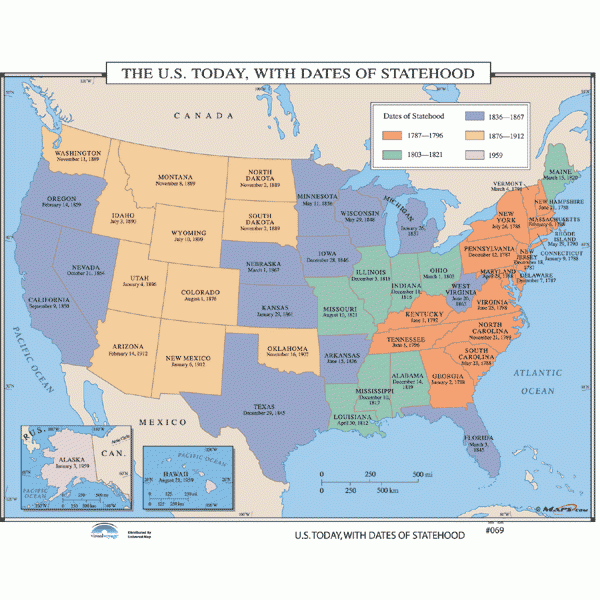 History Maps For Classroom History Map 069 The US Today With Dates 