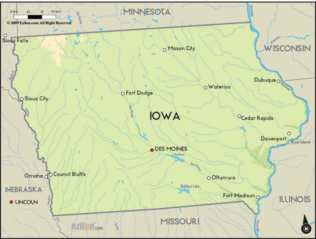 Iowa Map TravelsFinders Com