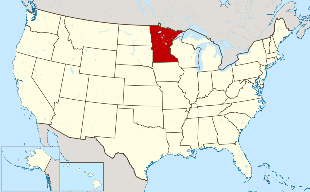 Large Detailed Location Map Of Minnesota State Minnesota State Large 