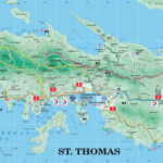 Large Detailed Road And Tourist Map Of St Thomas U S Virgin Islands