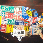 License Plate Map Of The United States XL Size 60 X Etsy