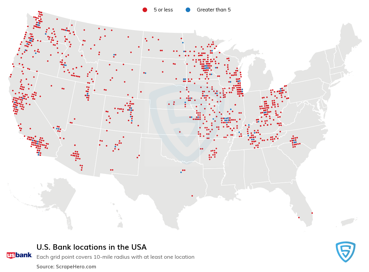 List Of All U S Bank Locations In The USA ScrapeHero Data Store