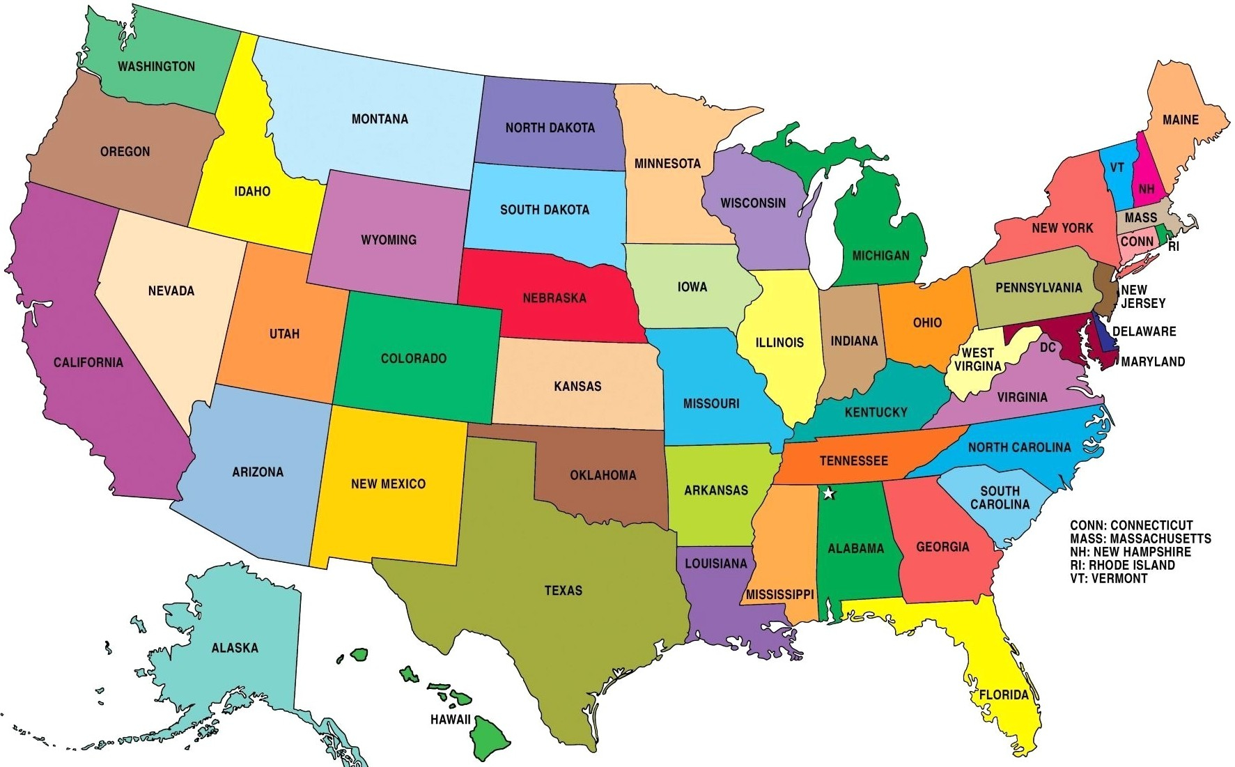 List Of US 50 States Capitals Map Quiz Digitally Credible Calendars