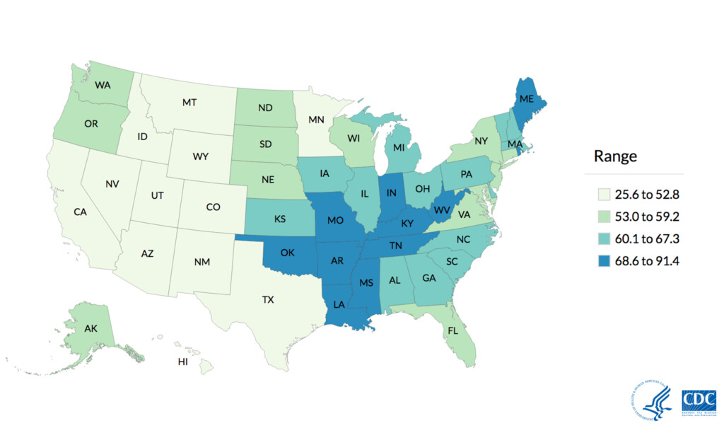 Lung Cancer Map Of US Better Tennessee