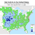 Map Of Hail 1 inch 10 years