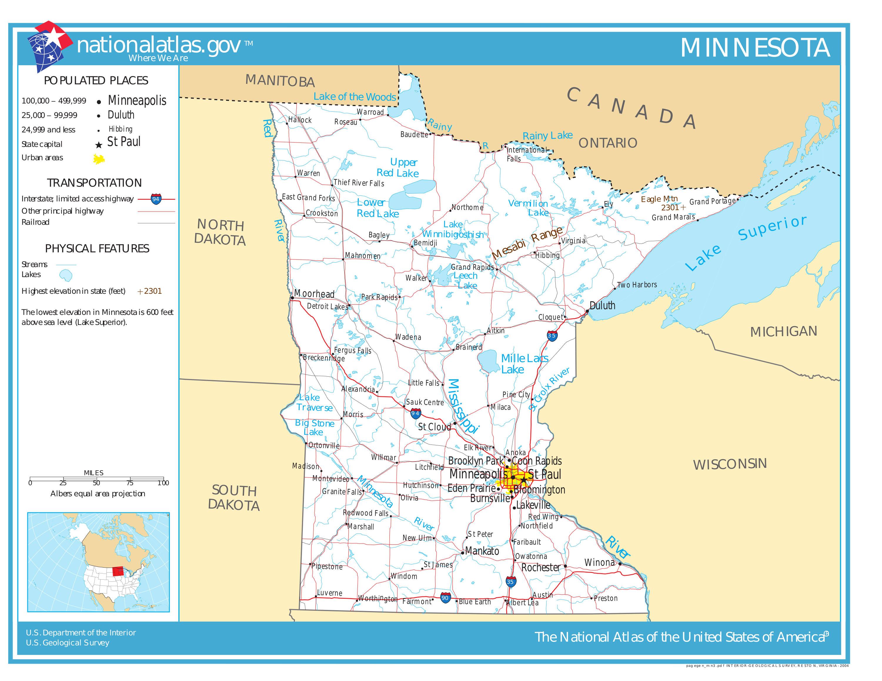 Map Of Minnesota Street Map Worldofmaps Online Maps And