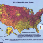 Map Of Radon Zones In The USA