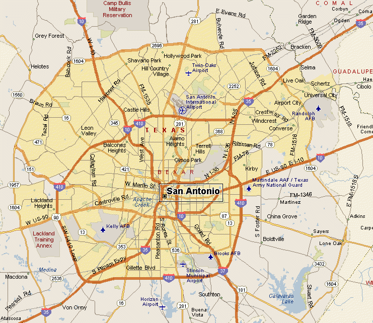 Map Of San Antonio United States Where Is San Antonio United States