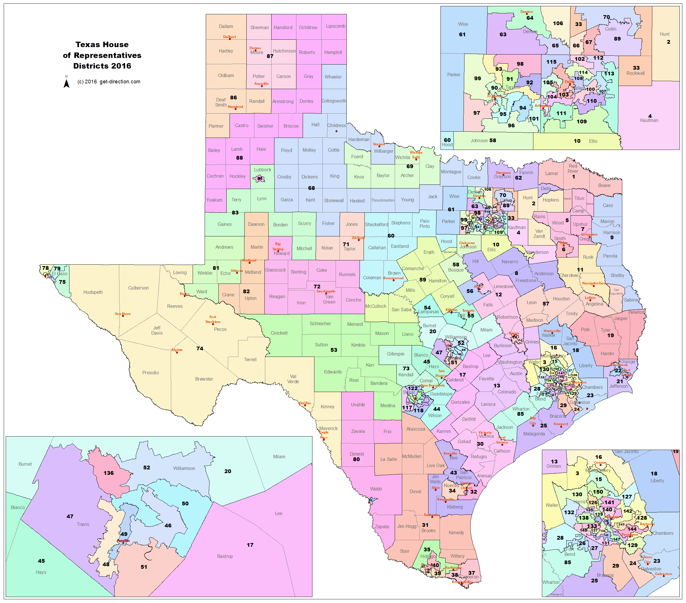 Map Of Texas House Of Representatives Districts 2016