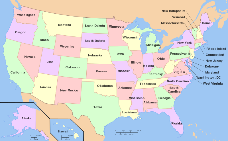 Map Of The Us States With Names Map