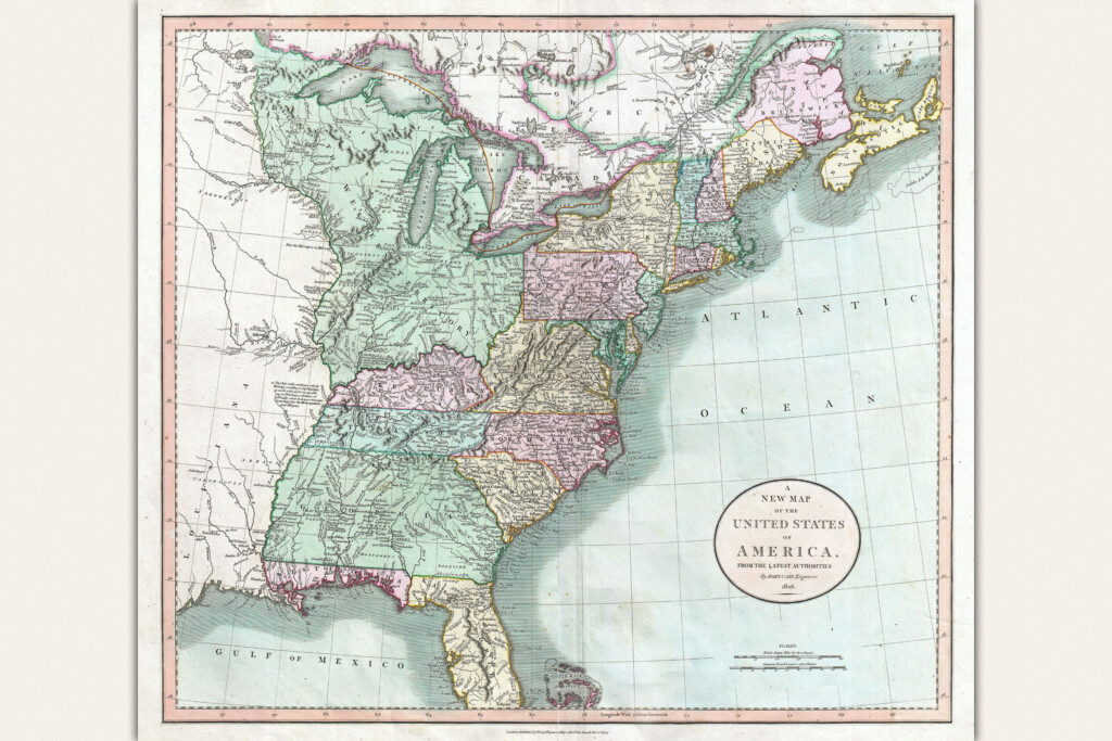 Map Of United States East Of The Mississippi Antique Map By Cary 1806 