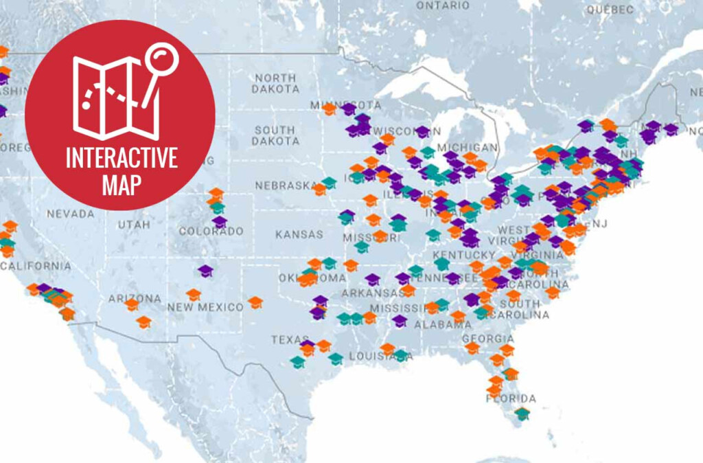 Map Of Us Colleges And Universities Map