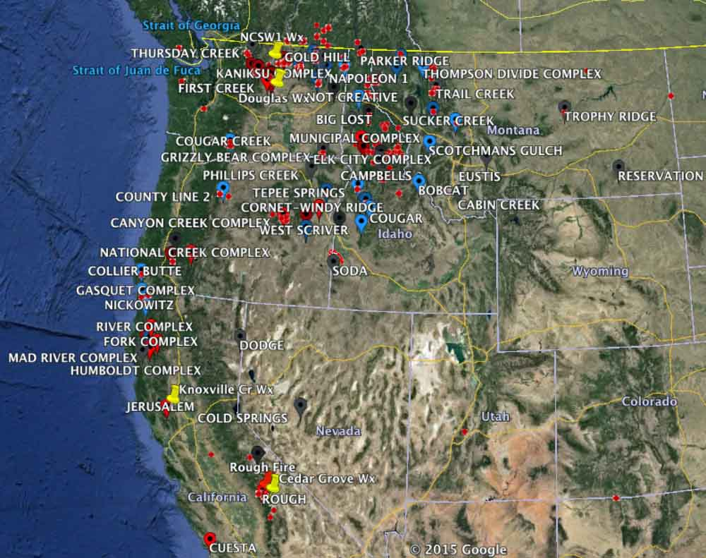Map Of Wildfires In The West Wildfire Today