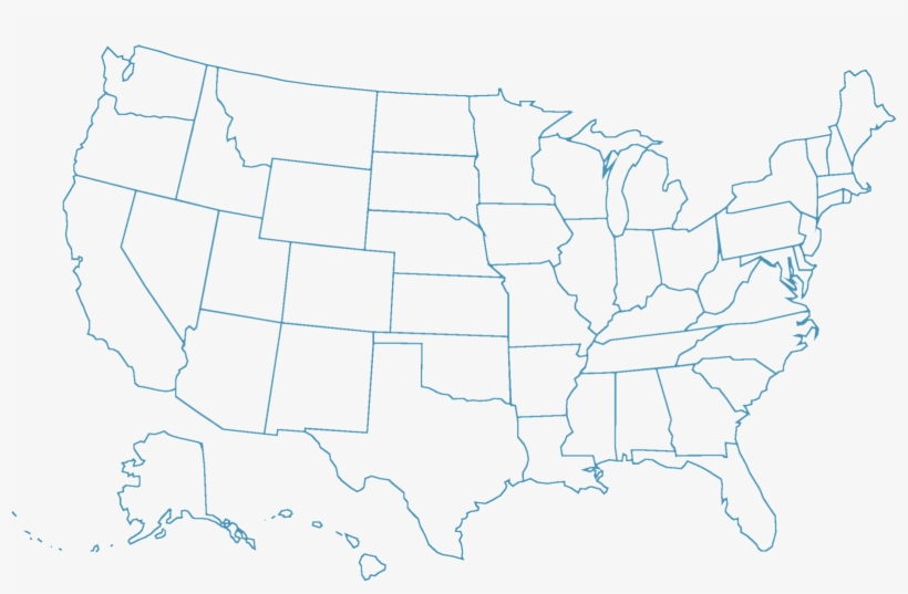 Map outline Usa States Not Labeled Transparent PNG 1600x1018 Free