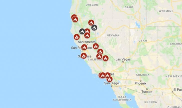 Map See Where Wildfires Are Burning In California Nbc Southern Map 