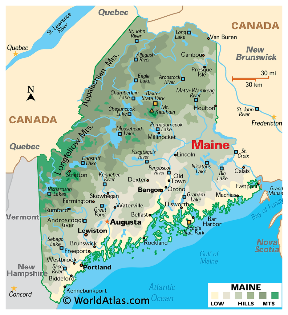 Mapas De Maine Atlas Del Mundo