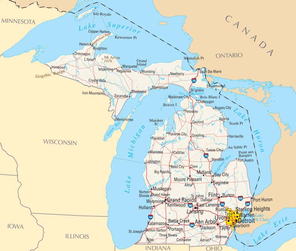 Michigan Reference Map Mapsof Net