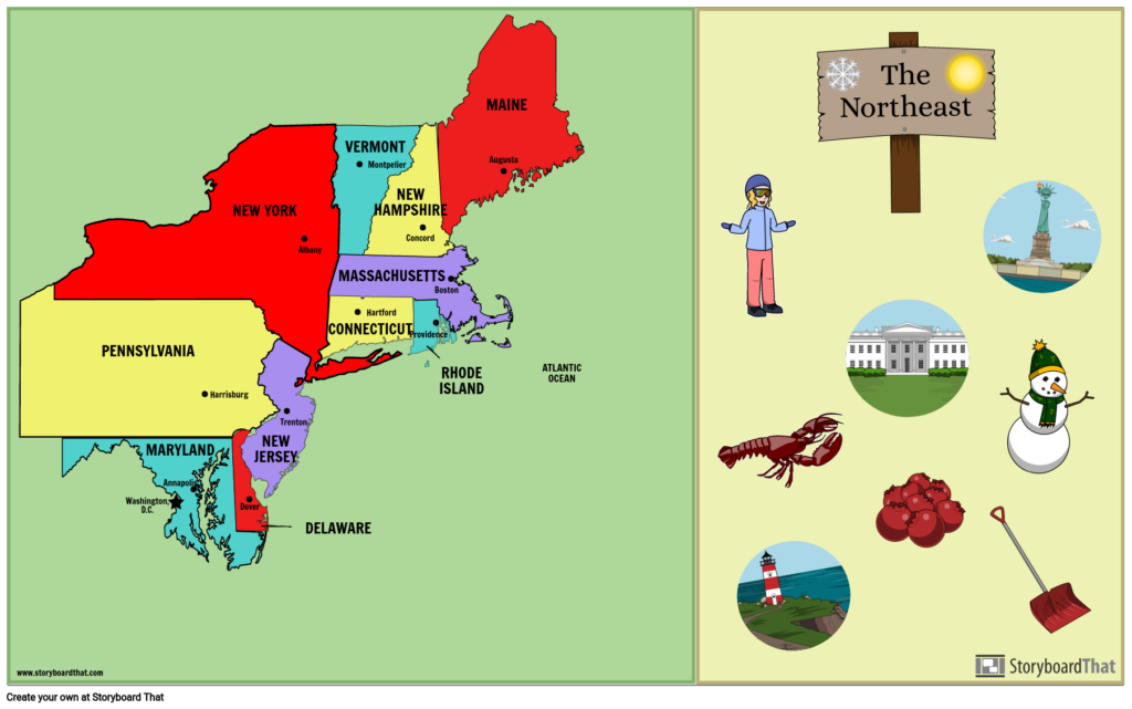 Northeast Region Geography Map Activity