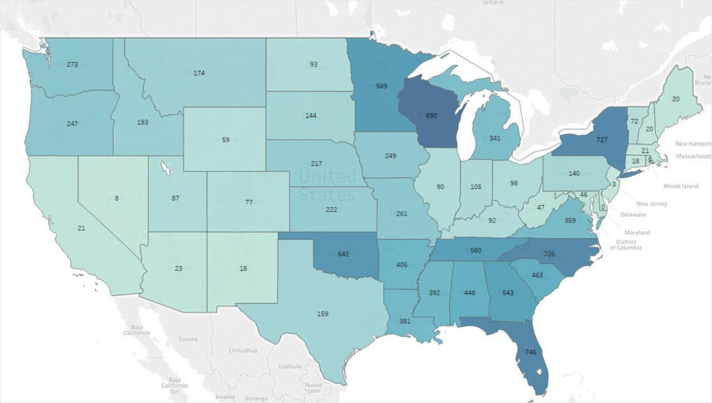 Number Of Gas Stations In Each U S State With Pure Gasoline Vivid 