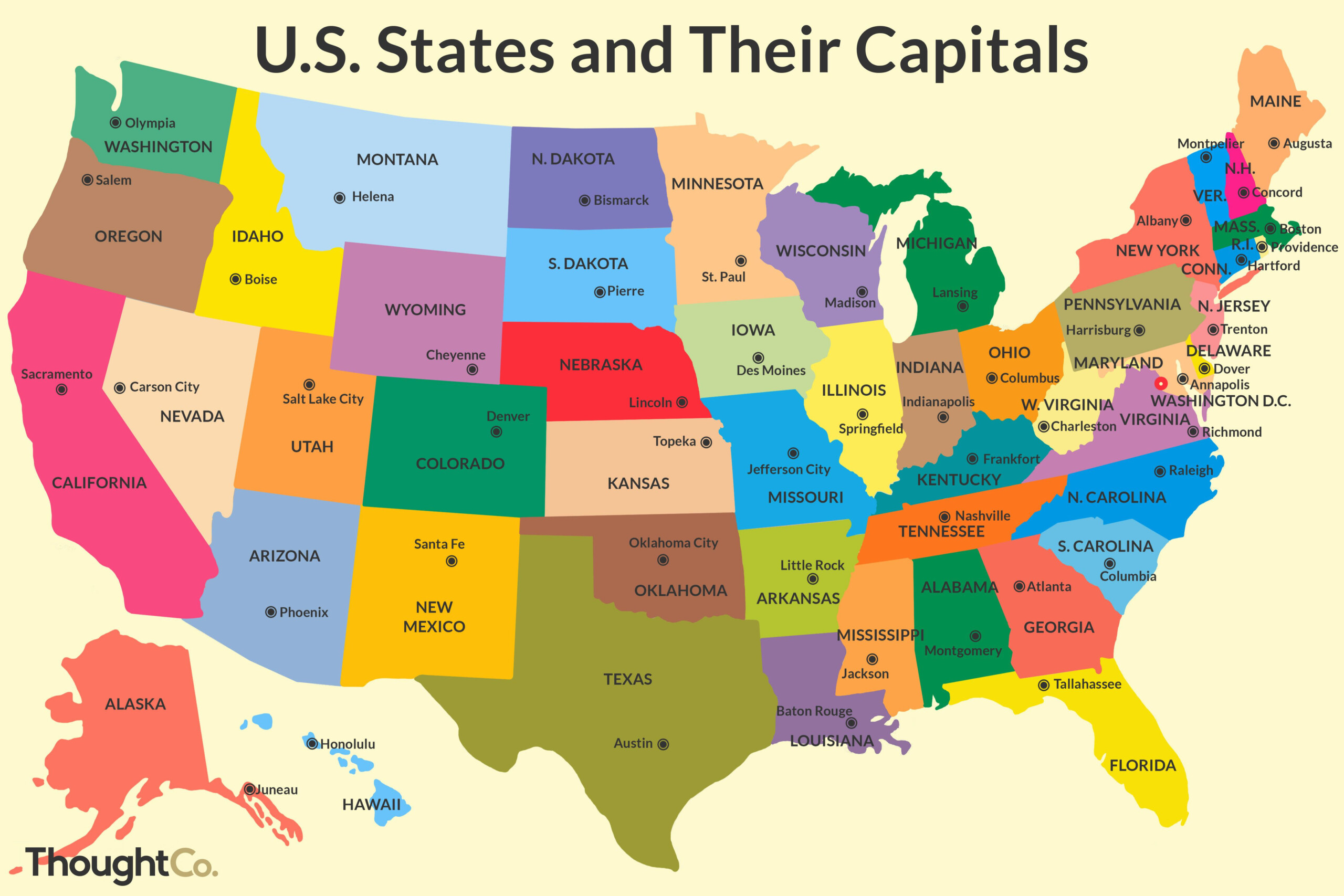 Printable List Of 50 States States Of America In Alphabetical Order