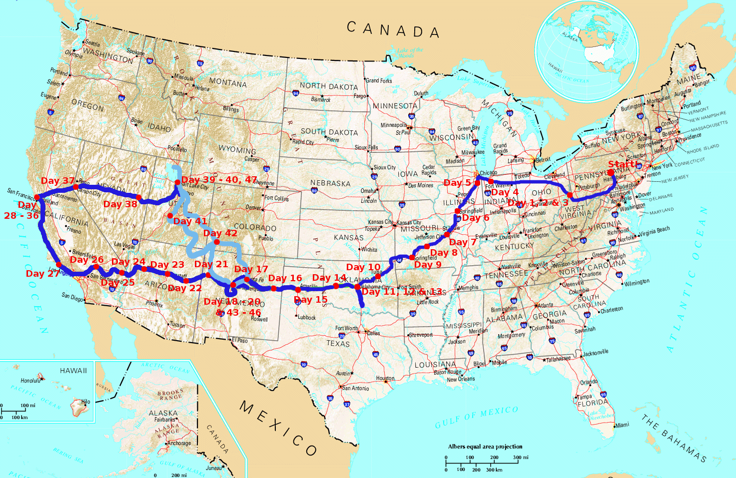 Route 66 Usa Map