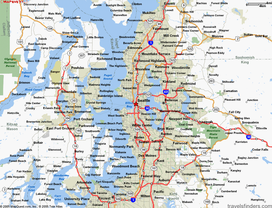 Seattle Washington On Map Of Usa Map