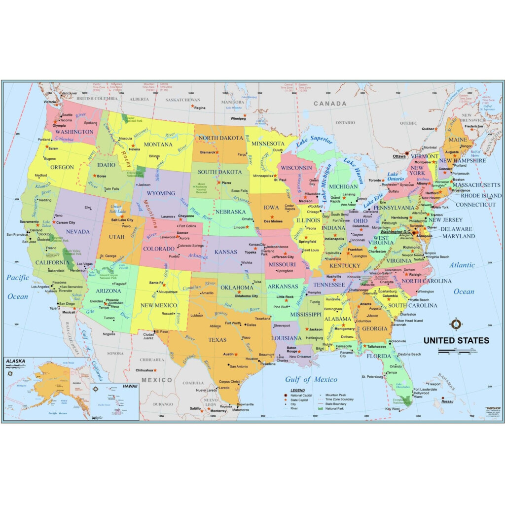 The Map Of The United States Template Calendar Design