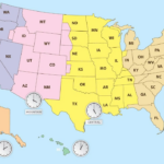 The United States Time Zone Map Large Printable Colorful With State