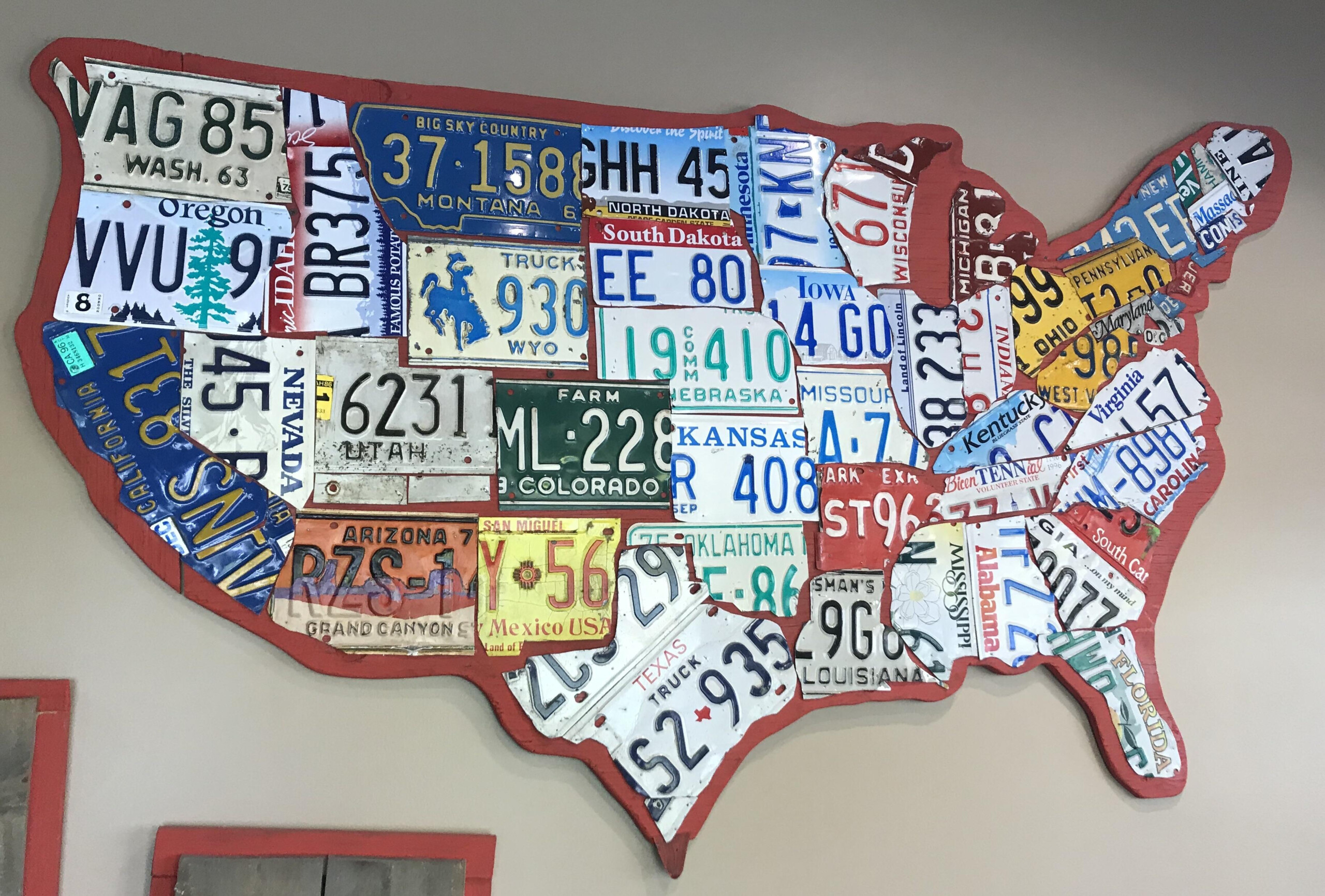 This Map Of The USA Made Out Of License Plates From Their Corresponding