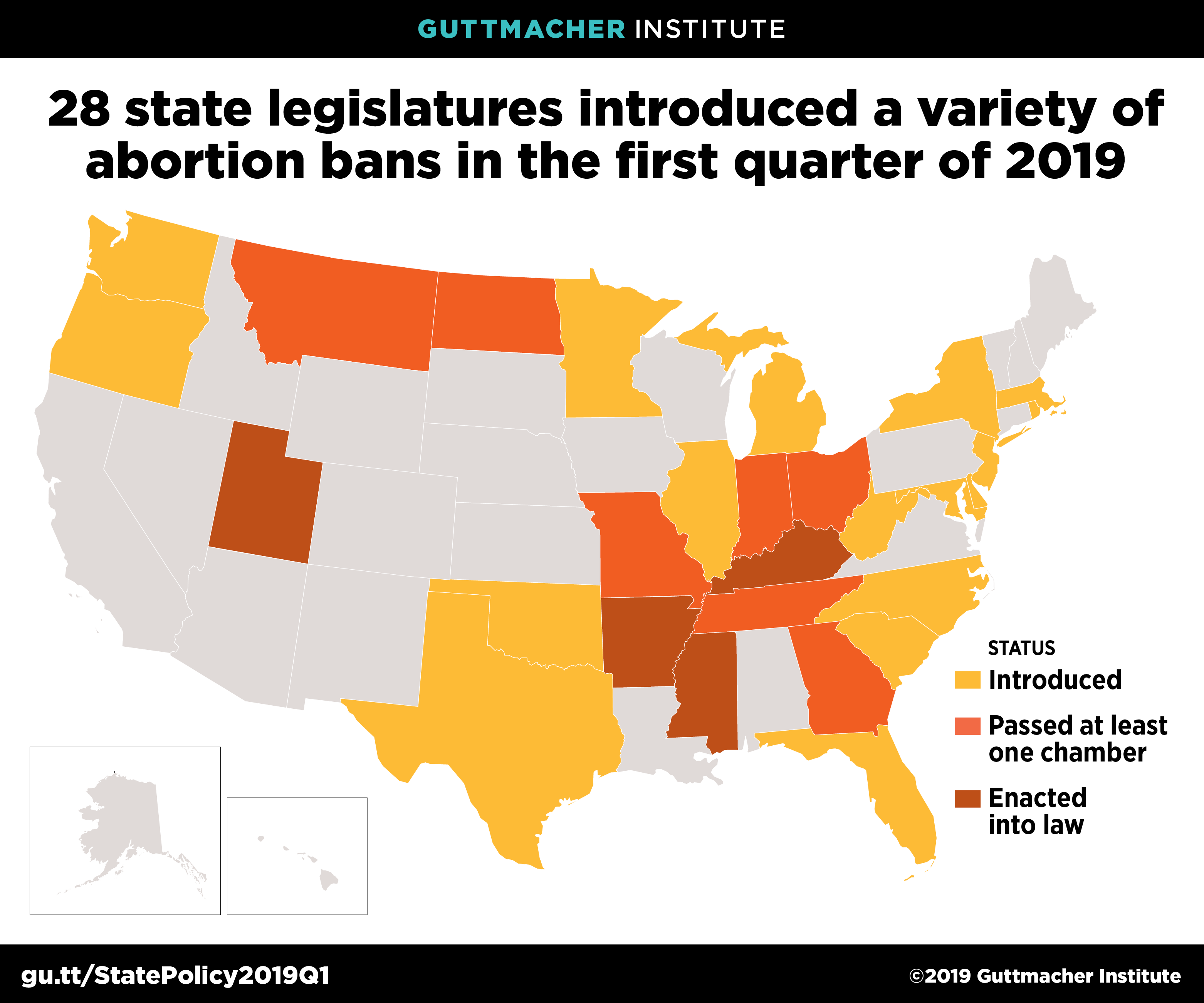 This Map Shows Abortion Bans By U S State In 2019