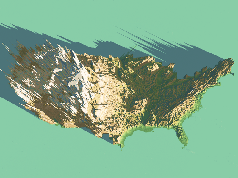 Top View USA 3d Map By Alok Dribbble