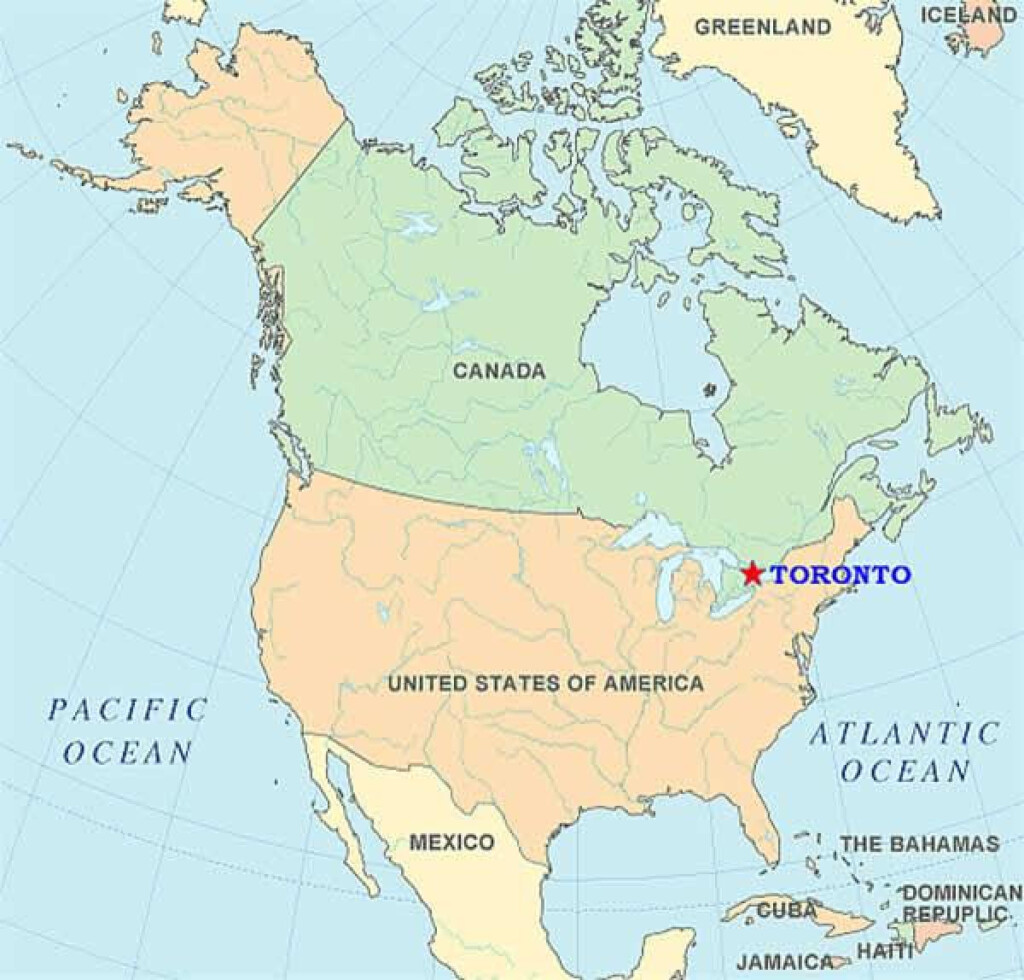 Toronto On United States Map Map Of Toronto On United States Canada 