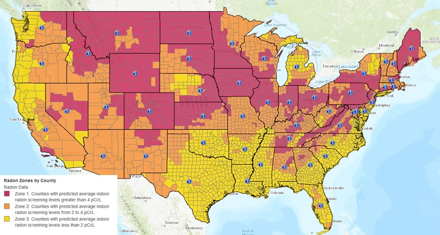 U S EPA Radon Zones