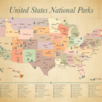 United States National Parks Map Push Pin Map Of The US National Parks