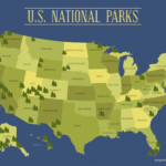 United States National Parks Map Vector Download