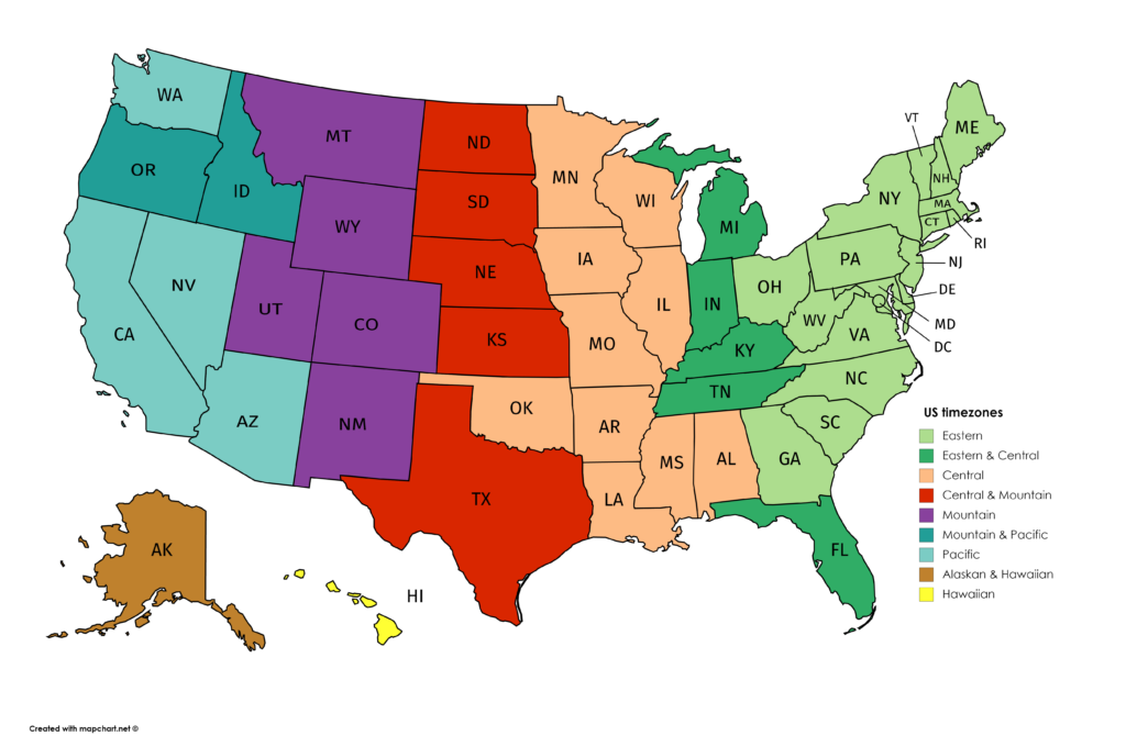 United States Timezones 5400x3585 MapPorn